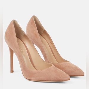 Gianvito Rossi 105 suede pumps 6.5 37 EU praline tan nude